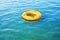 circle sunlight ring rescue yellow vacation pool resort water float. Generative AI.