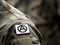 Circle-A symbol for anarchy on military uniform.Anarchist symbolism