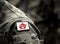 Circle-A symbol for anarchy on military uniform. Anarchist symbolism. Anarchism red Circle-A