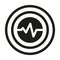 Circle Target Epicenter Location and ekg icon. Earthquake Map Alert vector illustration