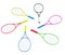 Circle of tennis racquets