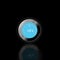 Circle thermostat in light blue colour with shadow and black background