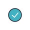 Circle tick mark approved Icon Vector Illustration. Checkmark confirm circle icon button flat for apps and websites symbol, icon