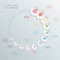Circle timeline infographic design template with color icons.Vector illustration.