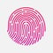 Circle touch fingerprint id app vector illustration