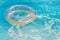 Circle transparent with sparkles in the pool