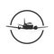 Circle travel plane logo template in blacn and white