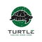 Circle turtle logo design template