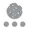 Circle Unique Fingerprint icon design for app. Finger print flat scan. Vector illustration isolated on white background