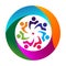 circle unity people charity community logo achievement template