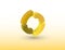 Circle vector icon illustration using golden or yellow color meaning rotation or cycle of any thing on white background