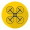 Circle vector icon for quadrocopter, silhouette quadrocopter a top view icons set