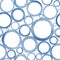 Circle watercolor seamless pattern. Abstract watercolour blue teal circles on white background