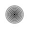 Circle wave. Sound icon. Black effect pulse isolated on white background. Signal radar. Pattern sonar. Vibration line design