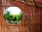 Circle window wooden cabin tropical Jungle