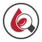 Circled hematology blood vector icon for apps or websites