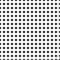 Circles arranged in rows, vertically, horizontally abstract pattern black line in white dot and black background seamless