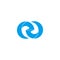 Circles blue arrows waves symbol logo vector