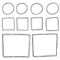 Circles, checkmarks and frames Pencil marks vector