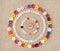 Circles of colorful sewing buttons.Background