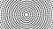 Circles shape a black and white tunnel, optical illusion.