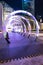 Circles, tunnel, night fun, illuminated different colors, macau cotai strip, architecture
