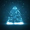Circuit board background, christmas tree