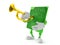 Circuit board character playing the trumpet