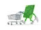Circuit board character with shopping cart