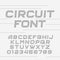 Circuit board font. Vector Alphabet.