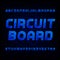 Circuit board font. Vector Alphabet.