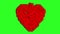 Circuit board pattern in the shape of the heart. Green screen background. animation.