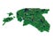 Circuit board shape of estonia map isolate on white background
