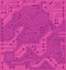 Circuit board, technology burgundy background. Digital electronic texture, high tech pattern. Vector