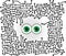 Circuit board vector background with funny eyes