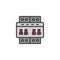 Circuit breaker switch filled outline icon