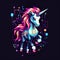 Circuitry Cyborg Dance-Off with Pixelated Unicorn