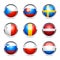 Circular 3D flag icons