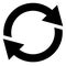 Circular arrow, circle arrow icon. Rotation, restart, twist, turn concept icon / button