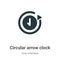 Circular arrow clock vector icon on white background. Flat vector circular arrow clock icon symbol sign from modern user interface