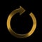 Circular Arrow Redo Gold 3D rendering Illustration