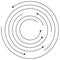 Circular arrows - Random concentric circles with arrows for twist, rotation, centrifuge, cycle concepts.