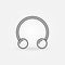 Circular barbells horseshoe outline icon. Vector piercing ring