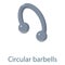 Circular barbells icon, isometric 3d style