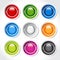 Circular blank glossy buttons