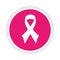 Circular border pink with symbol breast cancer