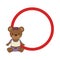 Circular border with teddy bear