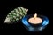 Circular candle and christmas-tree decoration