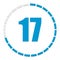 Circular chart, graph. Progress, completion, step indicator. Diagram from 1-24 sections. Segmented circle as duration, sequence,