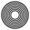 Circular checkerboard pattern black and white